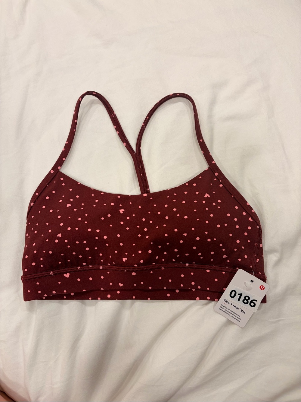 lululemon athletica Burgundy Heart-Print Sports Bra